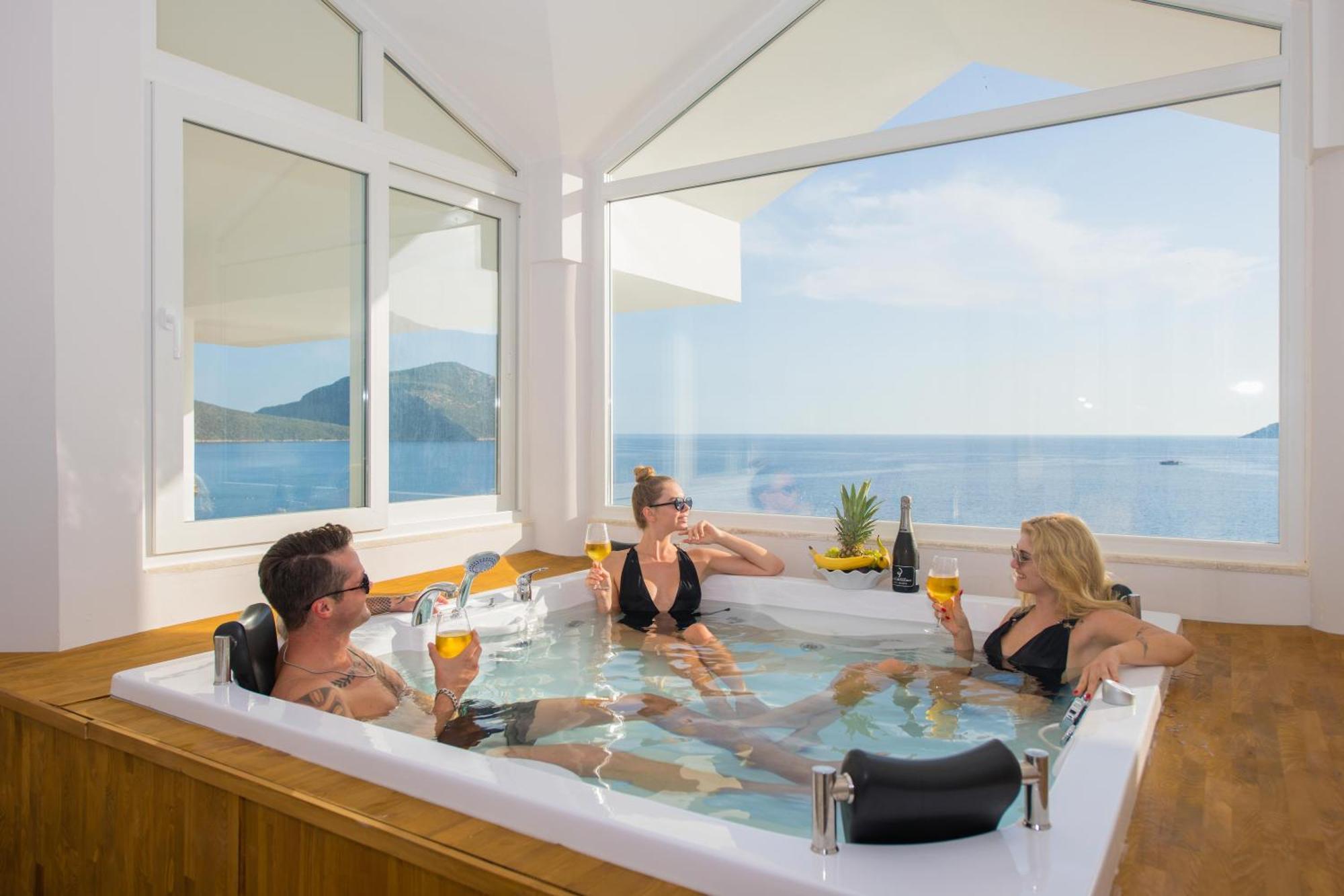 Beachfront White Villa With Private Swimming Pool Kalkan Extérieur photo