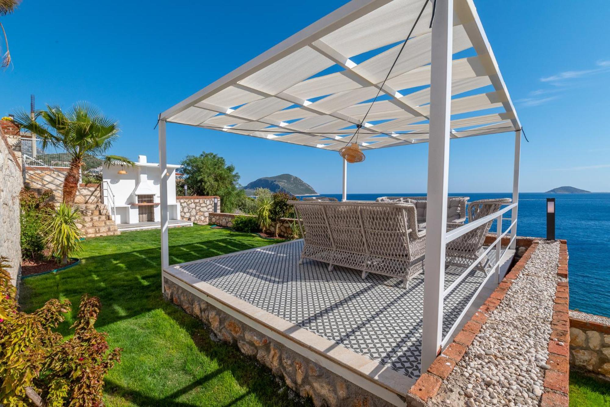 Beachfront White Villa With Private Swimming Pool Kalkan Extérieur photo